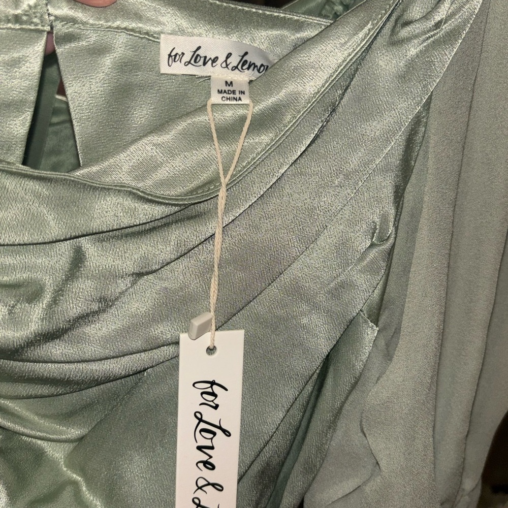 For Love & Lemons sage green long sleeve elven dress - Picture 5 of 10